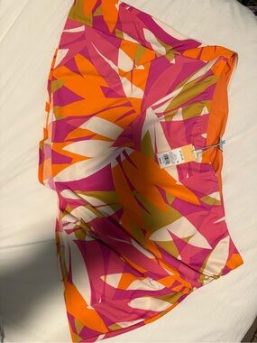 Kona Sol Bright Pink Orange Green Tropical Swim Sarong